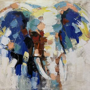 peinture sur toile d'un éléphant
