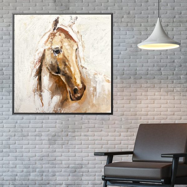 peinture sur toile du visage d'un cheval