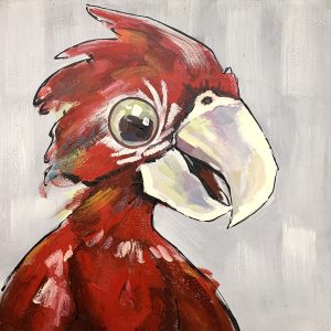 peintures sur toile de perroquets aux grands yeux