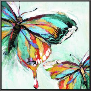 two butterfly oil painting