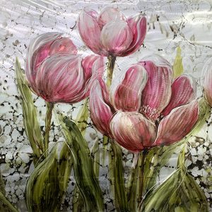 Pink Oil Painting Flower