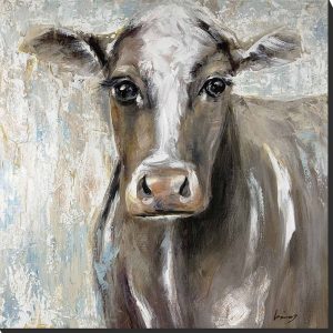 Cow Love Series Painting with Thick Paint Strokes